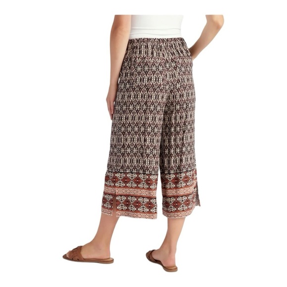 Democracy Skyrise Border Print Cropped Pant in‎ Amber Spice Size Small NEW Boho - Picture 3 of 15